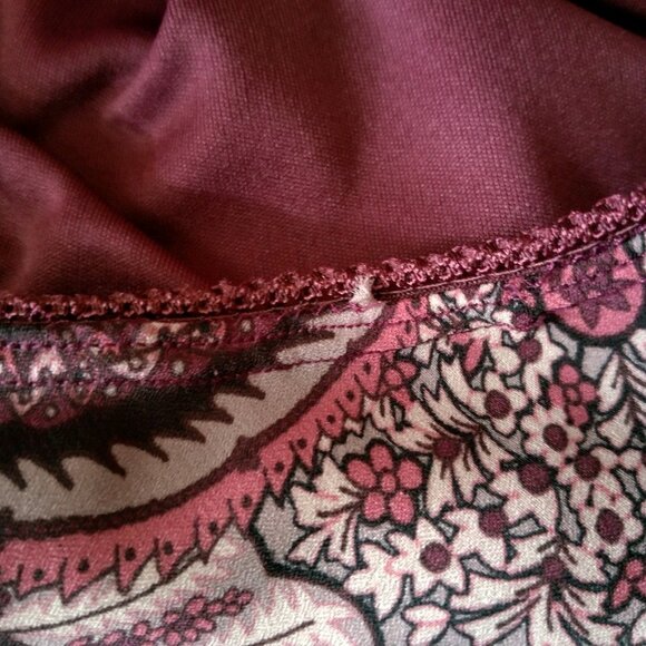 Vintage Y2K Connected Apparel Skirt S Fairy Maroon Paisley Semi Sheer Whimsical - Picture 6 of 8